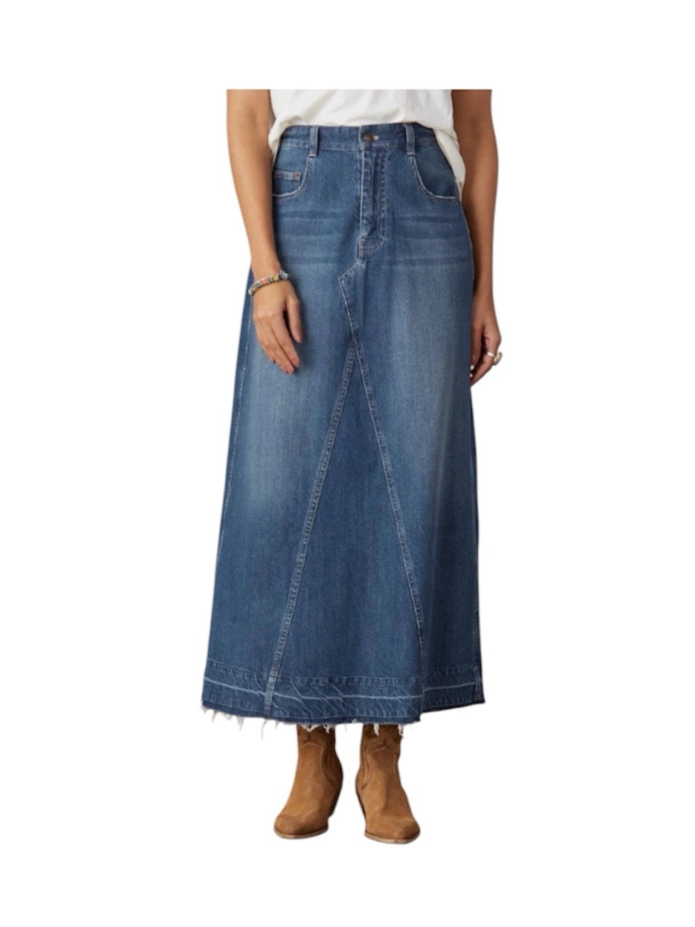 Sundance Fraser Denim Midi Skirt Long Jean Skirt Blue Jeans Size Small